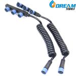 F Type 1 Male to 2 3 4 Female Head Splitter 2pin 1.0 Square Male Female