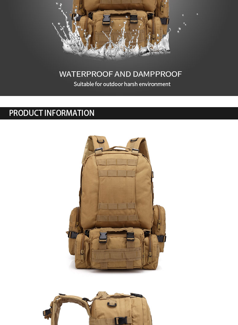 Polyester Lining Material Hiking Backpack for Outdoor Travel Camping Mountaineering Bag
