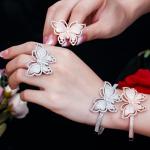 Fashion Cubic Zirconia Butterfly Bracelet Bangle AAA Cz Butterfly Bangle Cuff