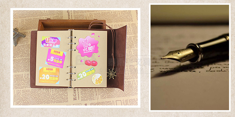 Imitation Leather Cover A5 A6 Brown Kraft Notebook With Daily Weekly Monthly Planner