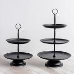 Anti Rust Double Tier 31cm Height Steel Fruit Basket