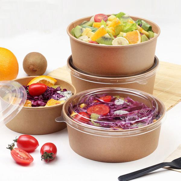 Custom Shaped Biodegradable 30oz Disposable Kraft Paper Sugarcane Bagasse Fruit