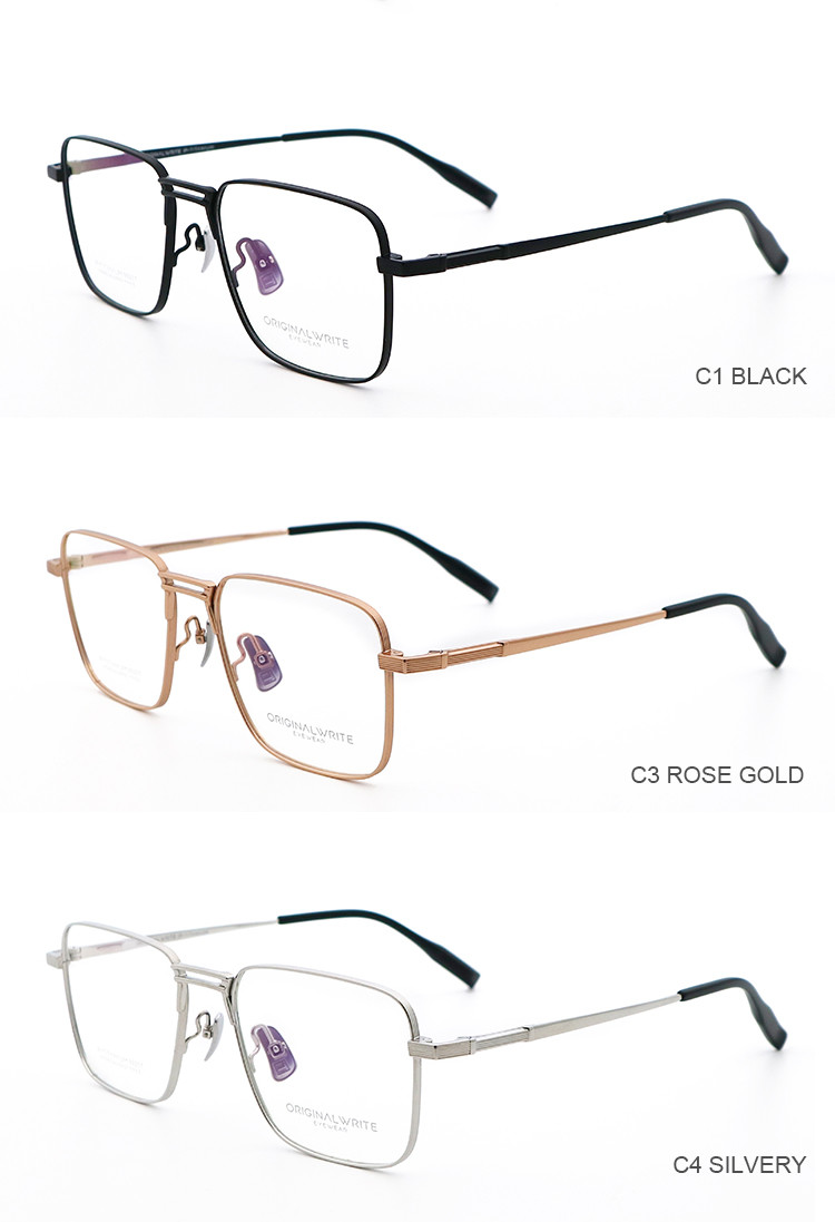 Ultra-Light Titanium Eyeglasses Polygonal Shape Optical Frame