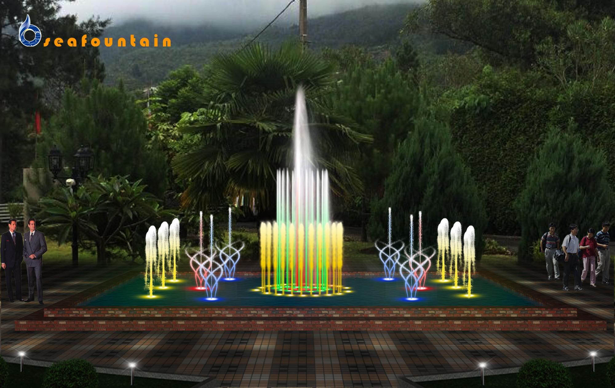 Music square ground water fountain