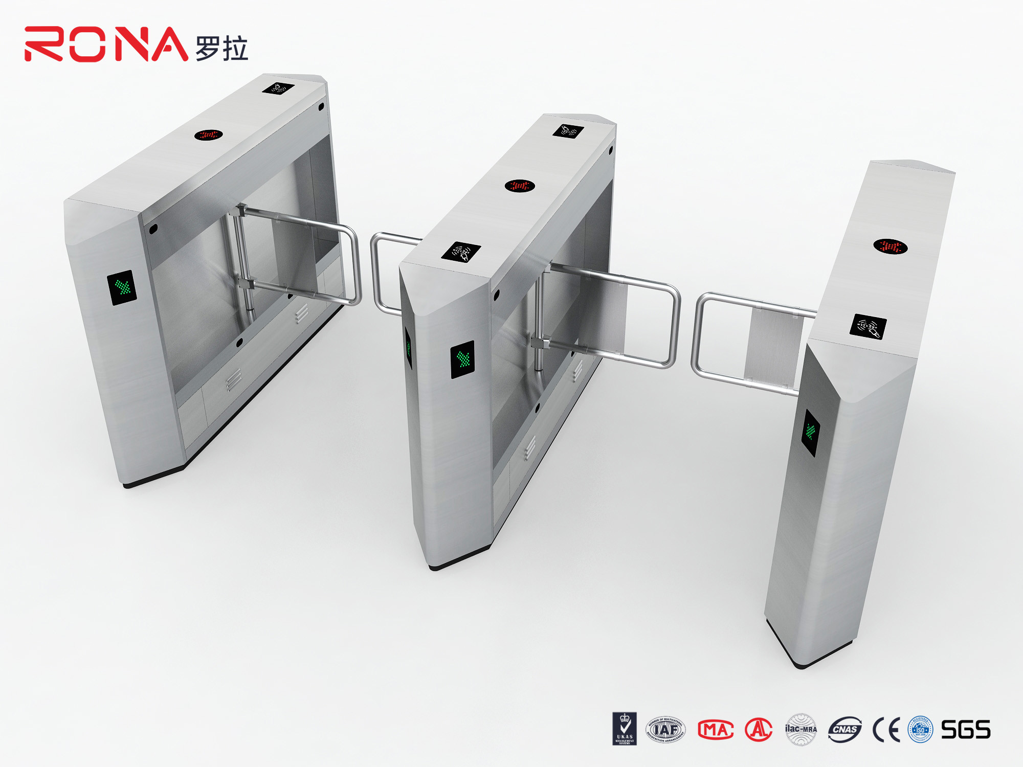 Outdoor SUS304 Swing Barrier Turnstile Waterproof With Acrylic Arm