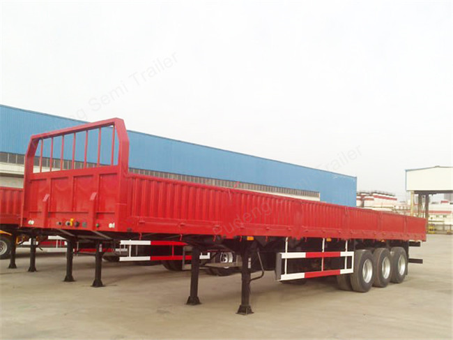 Tri Axle Side Wall Semi Trailer With Dropping Side Walls 1.5mm Steel Plate