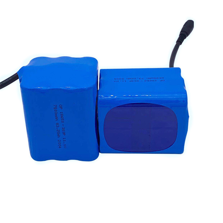 1C Discharge UN38.3 11.1V 7500mAh 18650 Lithium Ion Battery