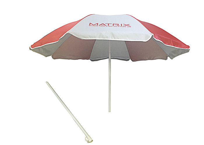 34 Inch Advertising Outdoor Beach Parasol Uv Protection Custom Made Printing
