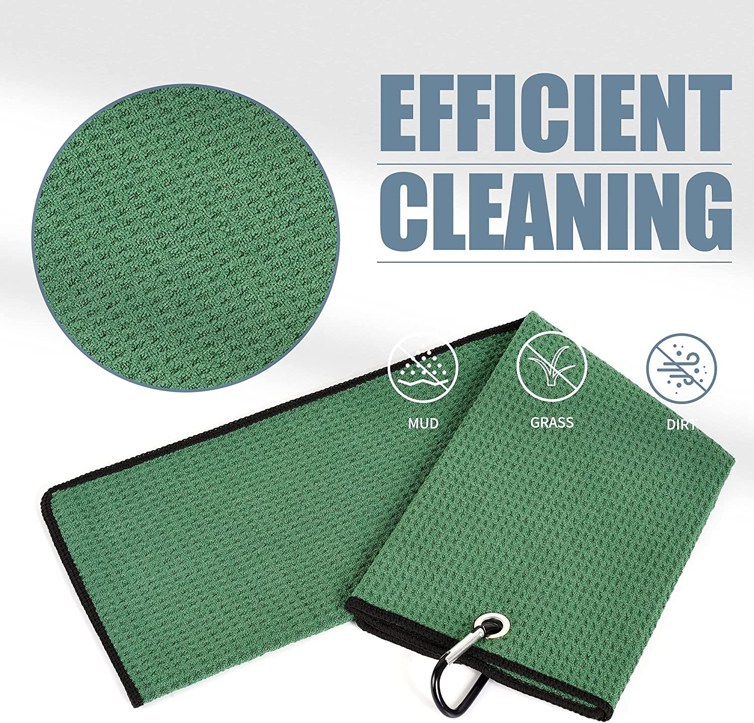 350-430gsm Embroidery Logo Compressed Waffle Golf Towel Sand Free / Quick Dry Towel For Golfers