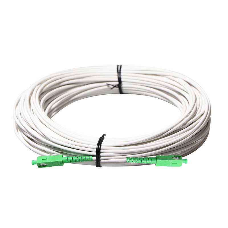 White Color FTTH Optical Drop Cable With SC FC Connector OEM ODM