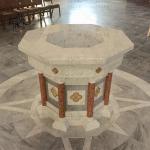 Marble Baptism Font Natural Stone Catholic Church Sculptures Baptismal Hand
