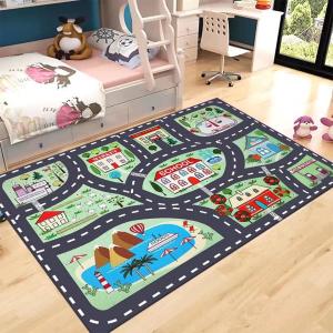 Quality Crystal Velvet Kindergarten Children Playroom Rug Parking Lot Mat Crawling Carpet wholesale