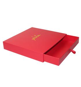 Quality Hot Stamping Gold Foil Paper Sliding Box Red Custom Cardboard Packaging Box wholesale
