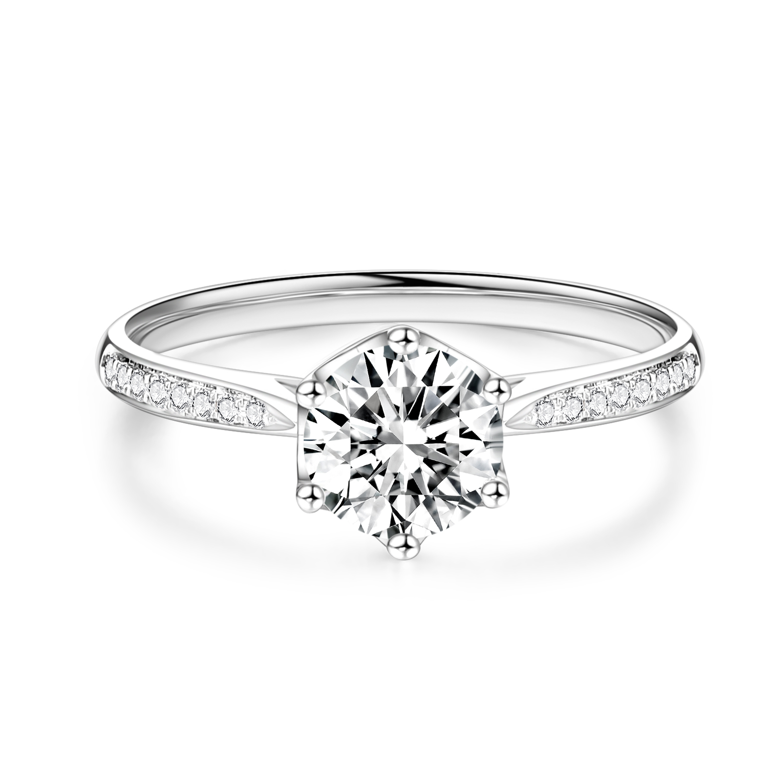 Hot Sale Lab Grown Diamond Ring 18K White Gold for Gifts and Parties Beautiful design Diamond ring Round Shape Ring