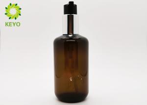 Quality PET Shampoo Pump Dispenser Bottle 5 OZ Semitransparent Amber Color wholesale