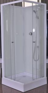 Quality Waterproof White Painted Profiles Glass Shower Cabins , Glass Shower Stall Kits wholesale