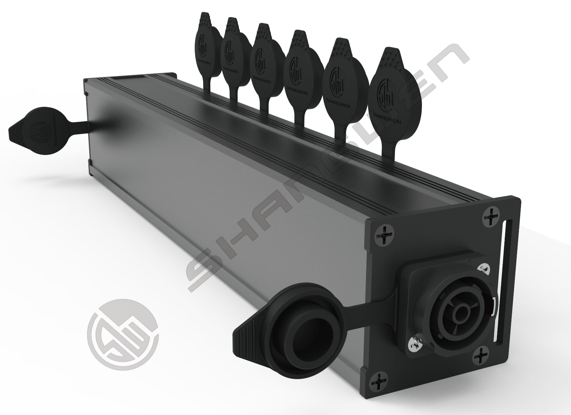 6 Channel TR Out XLR Connectors Powercon Power Coupler Distribution Output Box with Plastic Housing Material