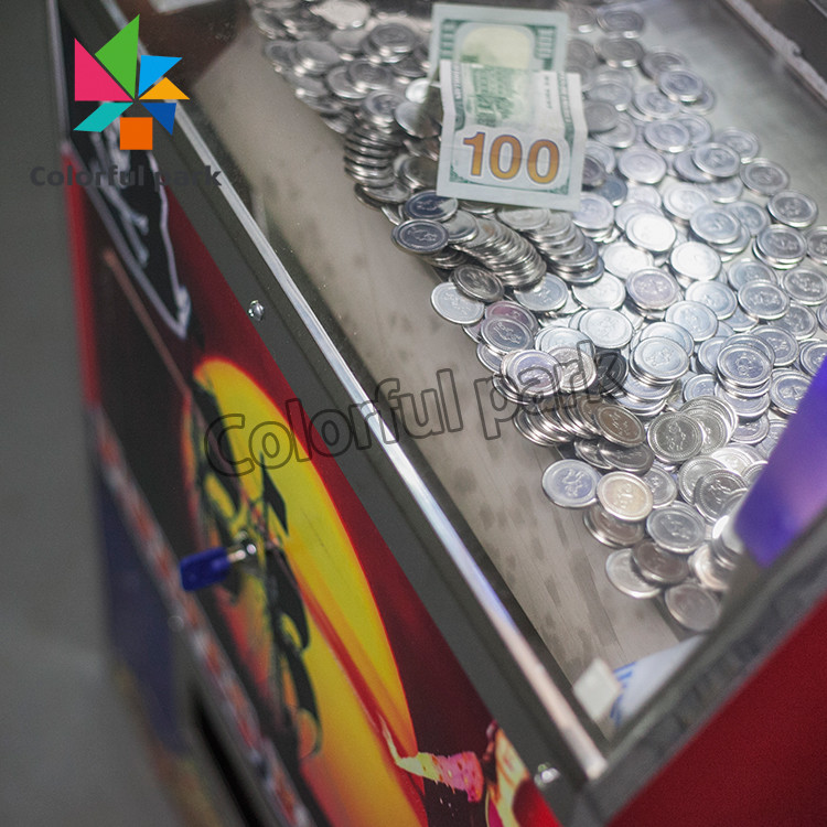 Casino Coin Pusher Arcade Machine Metal Base Color Customize For Game center
