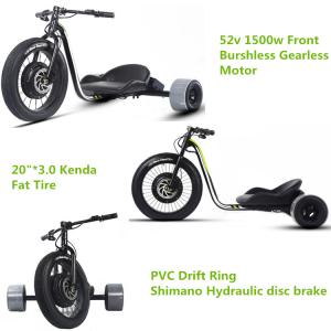 Quality Three Wheel Powerful Electric Bike , Motorized Adults Powered Drift Trike wholesale