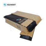 Kraft Paper PE PET Coffee Tea Bags Flat Bottom Biodegradab With Degassing Valve