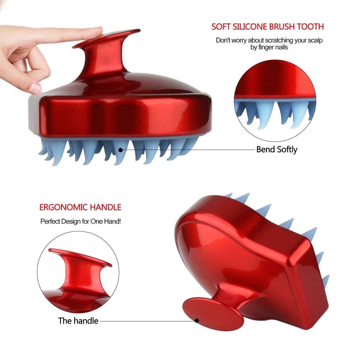 Home Use Scalp Massaging Shampoo Brush Blue Color Head Massager Comb