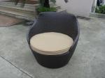 Dark Brown Resin Wicker Obelisk Chair , Rattan Bullet Sofa Set