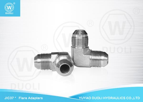 90 Degree Elbow Hydraulic Bulkhead JIC Flare Fittings , Male 37° JIC Flare