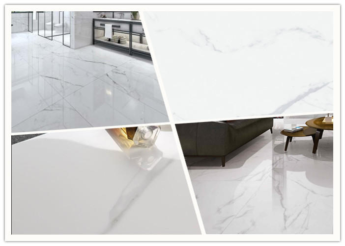 Non Slip Carrara Marble Porcelain Tile Absorption Rate Less Than 0.05%