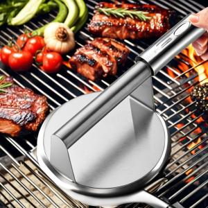 Quality Stainless Steel Square BBQ Smasher Tool for Grilling Non-Stick Surface Essential wholesale
