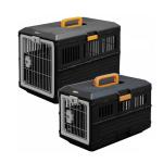 Foldable Plastic Pet Travel Flight Carrier Portable Pet Crate Traveling Dog Cage
