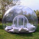 Lightweight Inflatable Geodesic Dome Tent With Frameless Bay Window