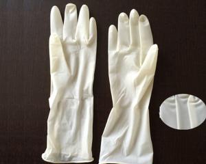 Quality Polymer Coating Sterile Latex Surgical Gloves / Long Arm Latex Gloves wholesale