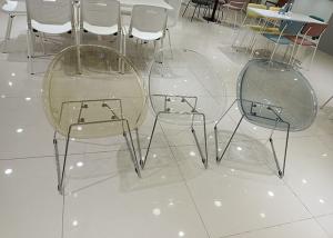 Quality Transparent White Acrylic Dining Chairs Polycarbonate Resin UV Resistant wholesale