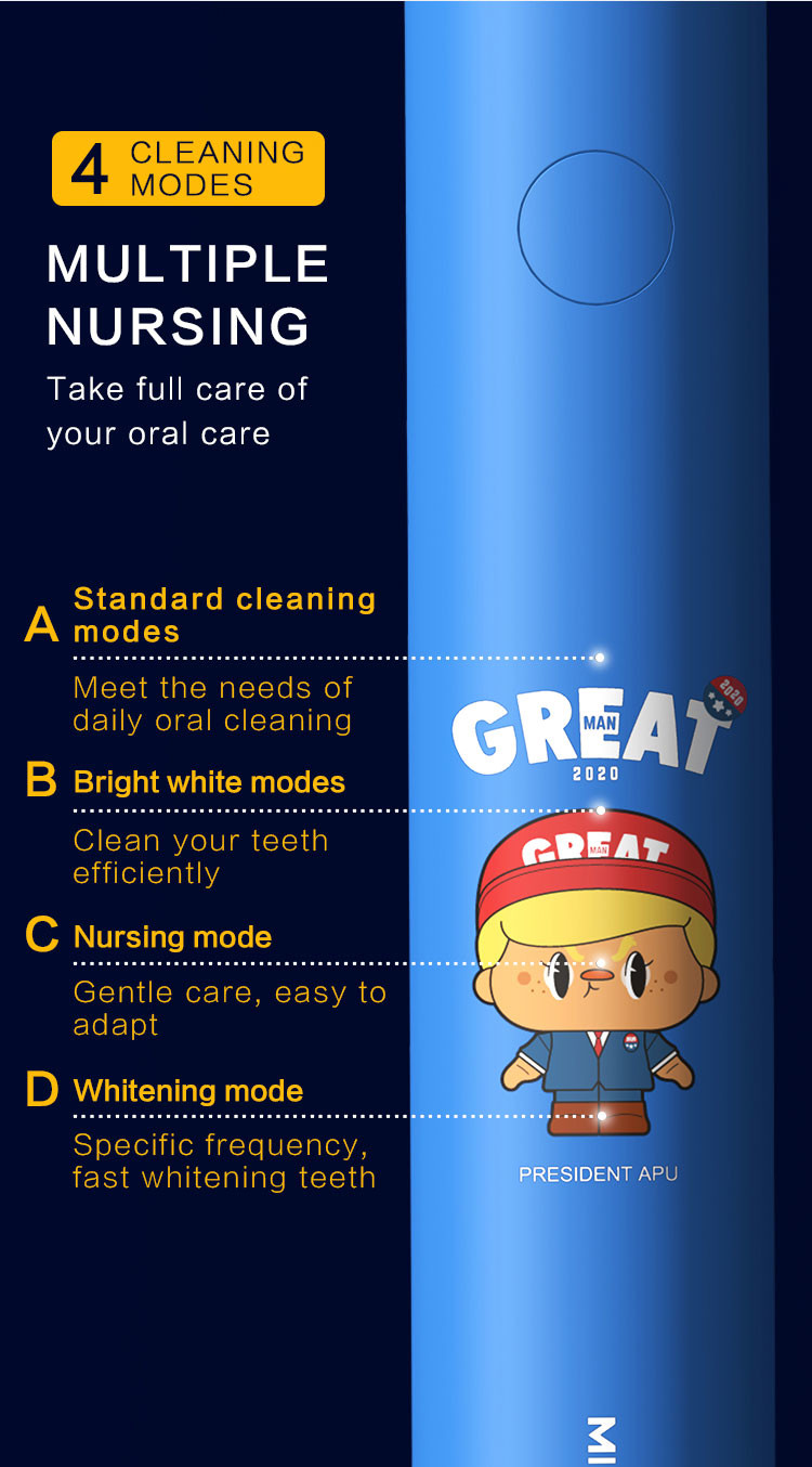 Vibrating Sonic Power Toothbrush Rechargeable Magnetic Adsorption USB Charging