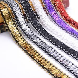 Quality Luxury Shiny PET PVC Elastic Sequin Ribbon Trim 2.5cm wholesale