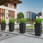 Outdoor restaurants large square planter metal flower pot