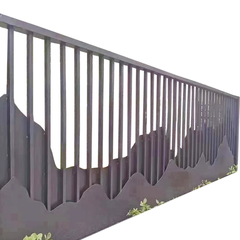 Stair Black Aluminum Railing Slat Balustrade Satin Finish And Mirror Polishing