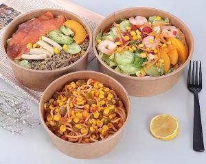Quality Food Grade Disposable Kraft Paper Soup Bowls Biodegradable With Lids wholesale