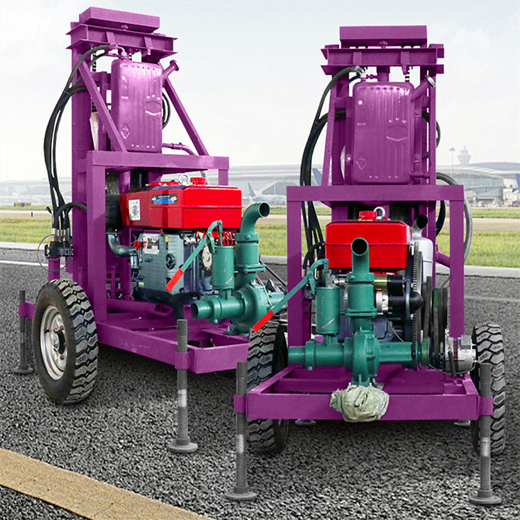 Trailer Mounted Water Well Drilling Rig Rotate Speed 60r/min Hydraulic Portable Water Well Drilling Machine