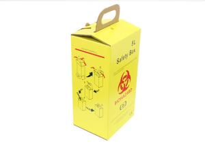 Quality Medical biohazard waste box corrugated paper material Yellow / White Color wholesale