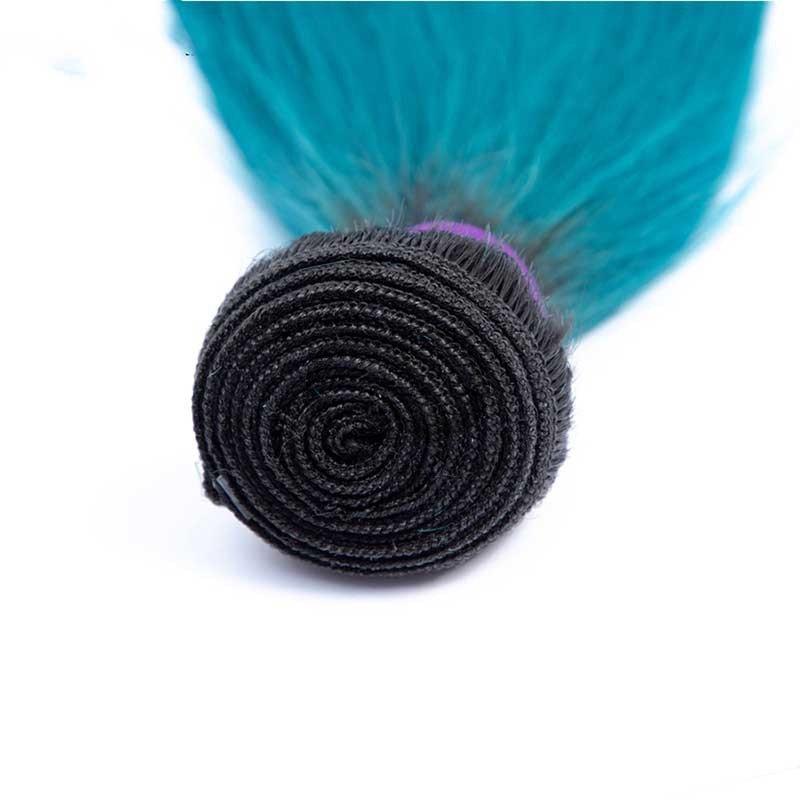 #T1B/Blue Straight Remy Human Hair Bundles Sew In Weave Bundles Brazilian Bundle Deals