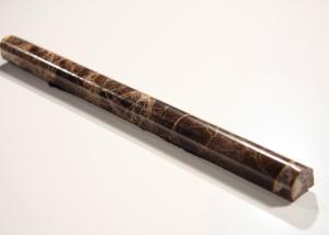 Quality 12&quot; Dark Emperador Marble Pencil Rail 19 MM Thick with Exposed Finish wholesale