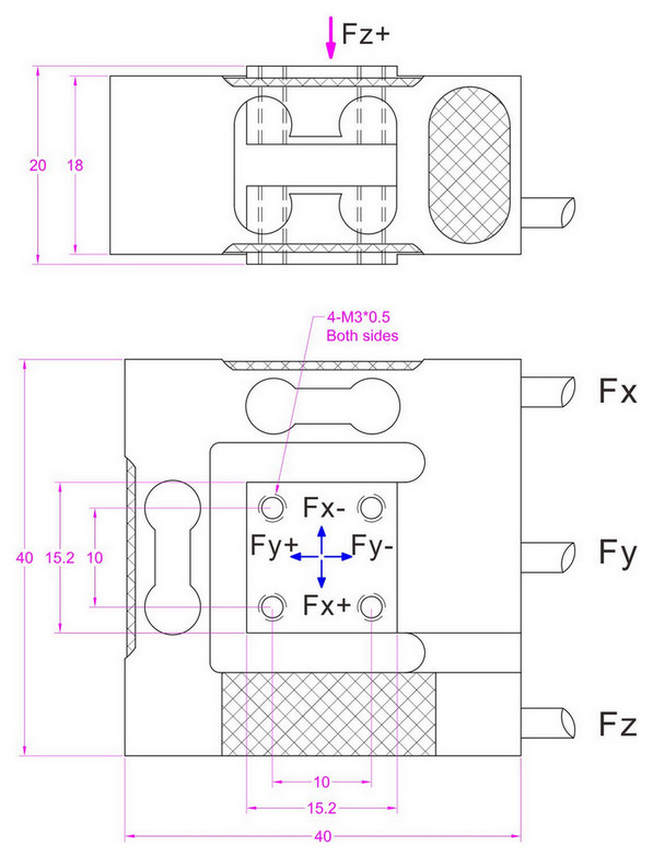 triaxial force sensor 50N