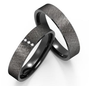 Quality Black Titanium Fashion Men Jewelry Domed Inlaid Zircon Polished Couple Ring wholesale