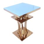 Optional Color Glass Top Bar Table Stainless Steel Gold Bar Furniture