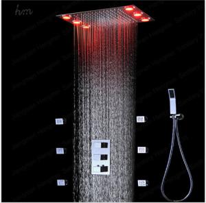 Quality Stainless Steel Shower Wall Faucet Multi Angle Adjustment Rainfall Shower Head Size 360*500MM wholesale