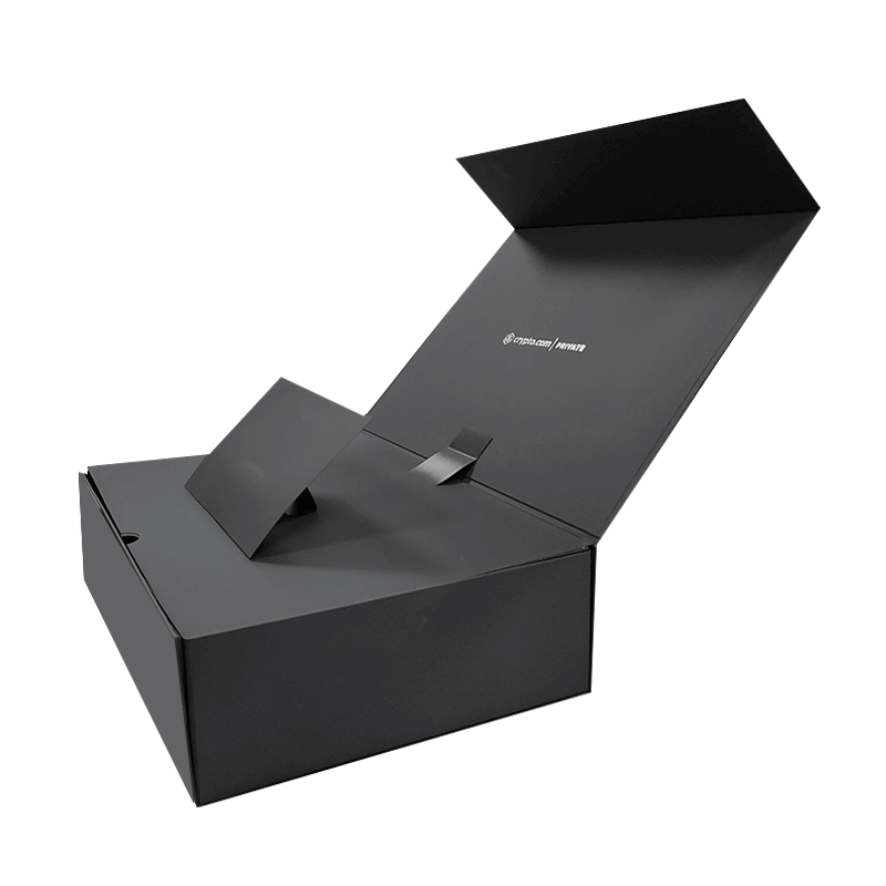 Custom Logo Black Paper Magnetic Closure Foldable Gift Box Hot Foil/UV/Varnish Finish