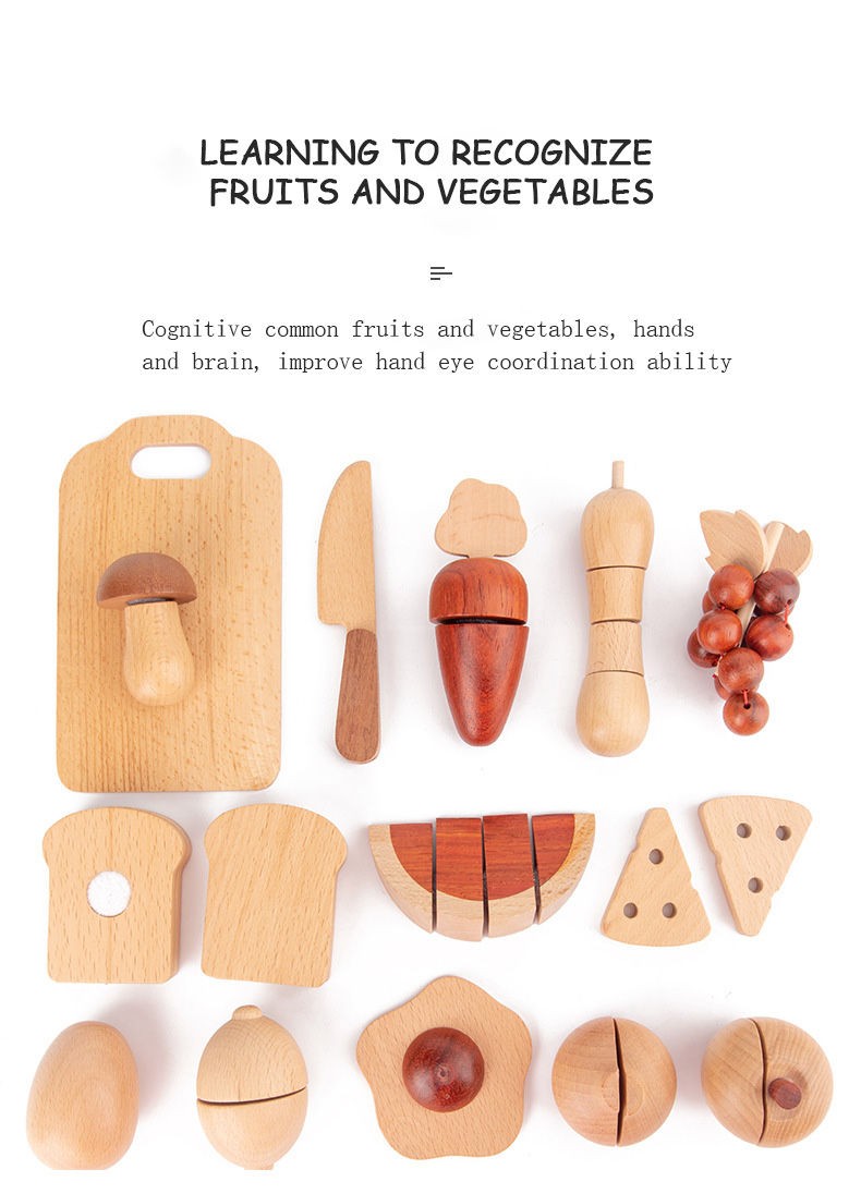 Children'S Log Wooden Kitchen Toy Set Simulation Mini Educational
