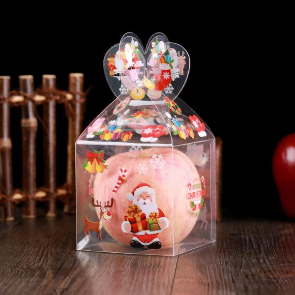 Transparent PET Square Shape Candy Box for Christmas Decoration and Gift