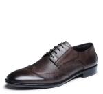 Anti - Slip Italy Handmade Oxford Shoes , Full Grain Leather Mens Brown Formal